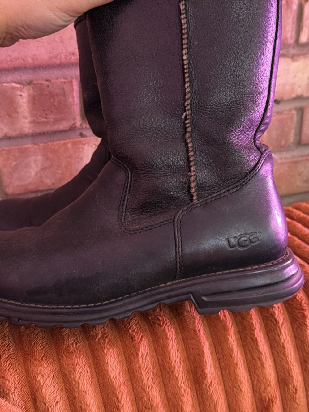 UGG Women’s Black Leather Mid-Calf Boot